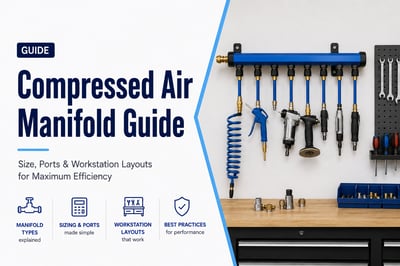 A image of a air compressor Air Manifold with hoses and attachments 